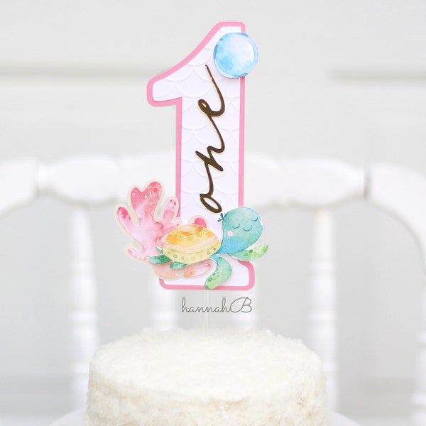 Under the Sea Birthday Cake Topper, Oneder the Sea Cake Topper, Mermaid Cake Topper