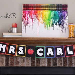 Personalized Teacher Classroom Banner, Teacher Name Banner