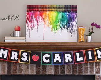 Personalized Teacher Classroom Banner, Teacher Name Banner