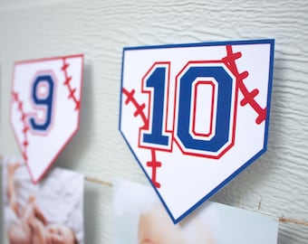 Baseball Birthday Banner, Baseball Monthly Photo Banner, Baseball first birthday banner, Rookie of the Year, My Rookie Year