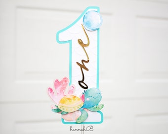 Under the Sea Birthday Cake Topper, Oneder the Sea Cake Topper, Mermaid Cake Topper