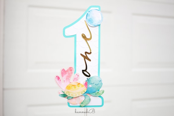 Under the Sea Birthday Cake Topper, Oneder the Sea Cake Topper