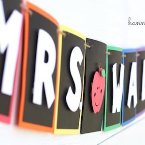 Back to School Banner, Personalized Teacher Classroom Banner, Teacher Name Banner