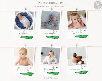 Golf First Birthday Banner, Hole In One Birthday Photo Banner, Golf First Birthday Banner
