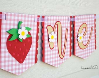 Berry Sweet One Highchair birthday banner