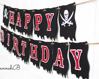 Pirate Birthday Banner, Pirate Birthday Party