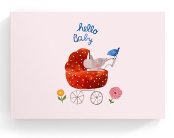 Babytagebuch "Hello Baby", Softcover, Erinnerungsbuch für das erste Jahr mit Baby, für Mädchen & Jungen