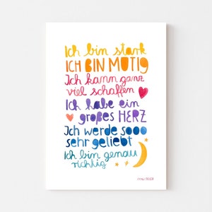 Imprimir / Imprimir / Póster *Afirmación* para niños y adultos, póster de habitación infantil en A3