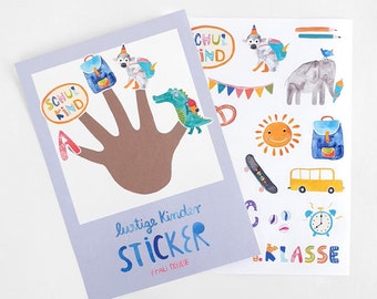 Stickerbogen *Einschulung / Schule*; Sticker für Kinder, Aufkleber aus Papier