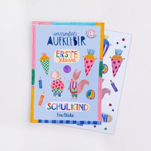 Spülmaschinenfeste Sticker *Schulkind* | wasserfeste Aufkleber | Geschenk & Mitgebsel zum Kindergeburtstag | für Mädchen und Jungen