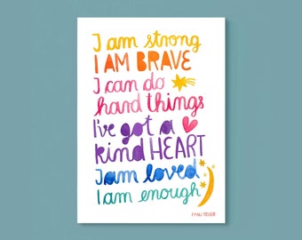 Print / small poster *Affirmation* for boys and girls