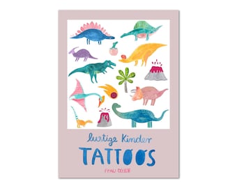 Tatouages enfants *Dinos* (tatouages temporaires), feuille en DIN A5