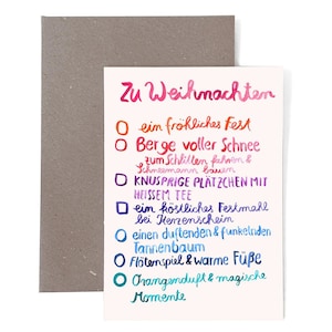 Weihnachtskarte (Karte mit Umschlag) *Wünsche* Weihnachten Karte Postkarte Grußkarte Winter Umschlag Aquarell