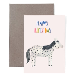 Karte mit Umschlag *Happy Birthday* (Pferd) Geburtstagskarte Geburtstag Karte Postkarte Glückwunschkarte Herzlichen  Glückwunsch