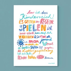 Print  / Druck /  kleines Poster  *Kinderzimmer* Wohnzimmer Kinderzimmer Lettering Spruch Worte Aquarell zuhause  Flur Deko