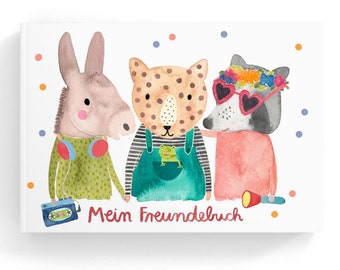 Freundebuch *Tierkinder*; Softcover, für Kindergarten & Schule; Schulfreunde Freundinnenbuch Junge Mädchen Eintragbuch Erinnerungen