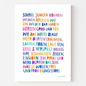 Print  / Druck /  kleines Poster  *Starke Jungen* (A3) fürs Kinderzimmer