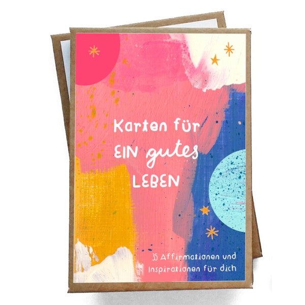 Affirmation cards for adults *Cards for a good life* (30 cards, DIN A6, environmentally friendly), text in German