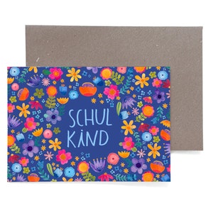 Karte mit Umschlag zur Einschulung *Schulkind*; Schultüte erster Schultag Schulkind Geschenk Junge Mädchen Karte Grußkarte Umschlag