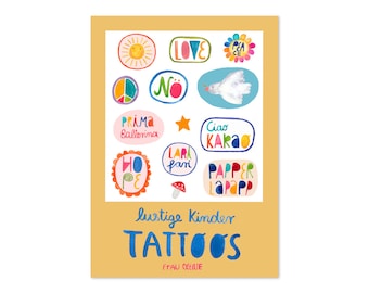 Children's tattoos *Sunshine and Ramba Zamba* (temporary tattoos), sheet in DIN A5