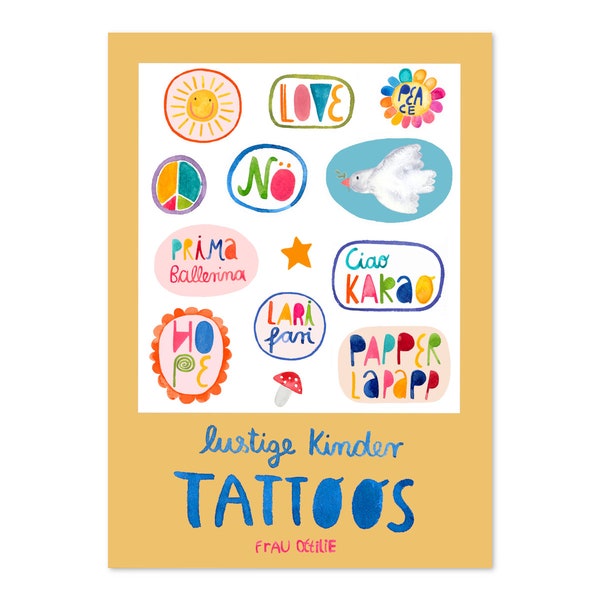 Kinder Tattoos *Sonnenschein und Ramba Zamba* (temporäre Tattoos), Bogen in DIN A5