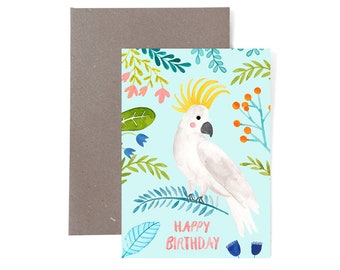 Greeting Card *Happy Birthday* (Cockatoo)