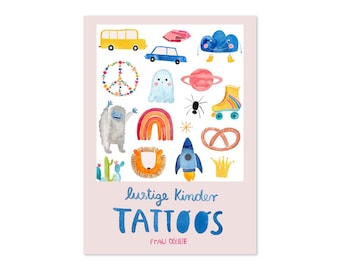 Children's tattoos *Kleine Wilde* (temporary tattoos), sheet in DIN A5