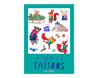Children's tattoos *Winter & Christmas* (temporary tattoos), sheet in DIN A5