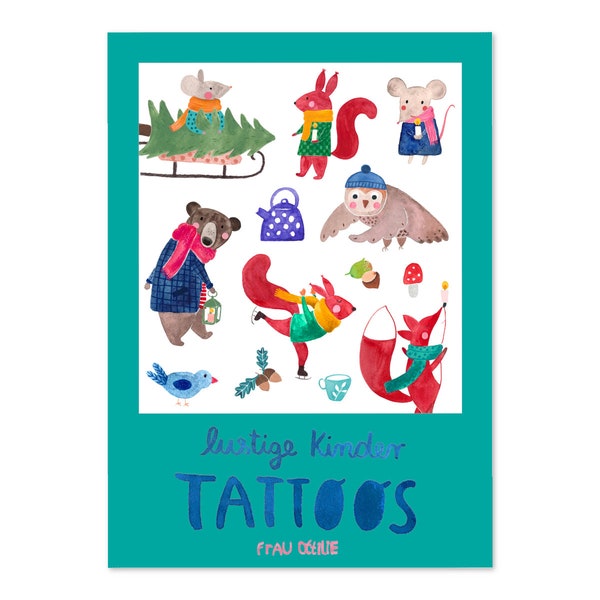 Children's tattoos *Winter & Christmas* (temporary tattoos), sheet in DIN A5