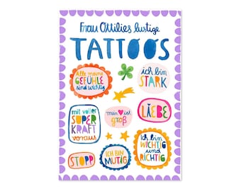 Children's tattoos *affirmations* (temporary tattoos), sheet in DIN A5