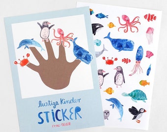 Sticker Set *Under Water / Sea Animals*; Stickers for children, paper stickers