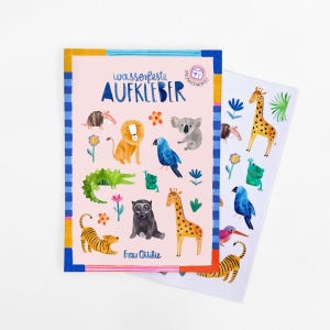 Spülmaschinenfeste Sticker *Wilde Tiere* | wasserfeste Aufkleber | Geschenk & Mitgebsel zum Kindergeburtstag | für Mädchen und Jungen