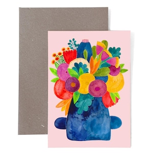 Karte mit Umschlag *Blumenstrauß* Geburtstagskarte Geburtstag Karte Postkarte Glückwunschkarte Herzlichen Glückwunsch mit Blumen