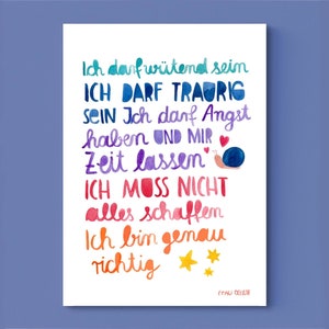 Print  / Druck /  kleines Poster  *Affirmation* (Ich darf...) (A4) fürs Wohnzimmer oder Kinderzimmer
