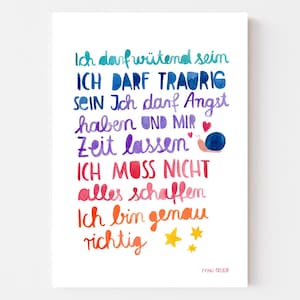 Impresión / Póster *Afirmación (puedo...)* para niños y adultos, póster para habitación infantil en tamaño A3