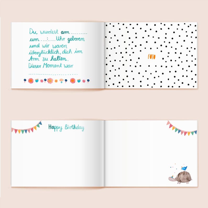 Baby Book *Hurra*; first year book; baby journal (in German); first year diary by Frau Ottilie zdjęcie 3
