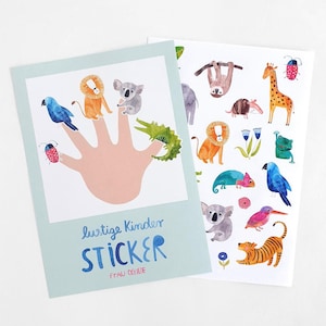 Stickerbogen *Wilde Tiere*; Sticker für Kinder, Aufkleber aus Papier