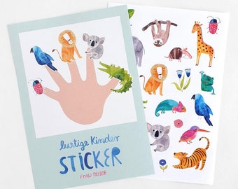 Stickervel *Wilde dieren*; Stickers voor kinderen, stickers van papier