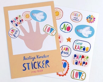 Stickerbogen *Sonnenschein & Rambazamba*; Sticker für Kinder, Aufkleber aus Papier