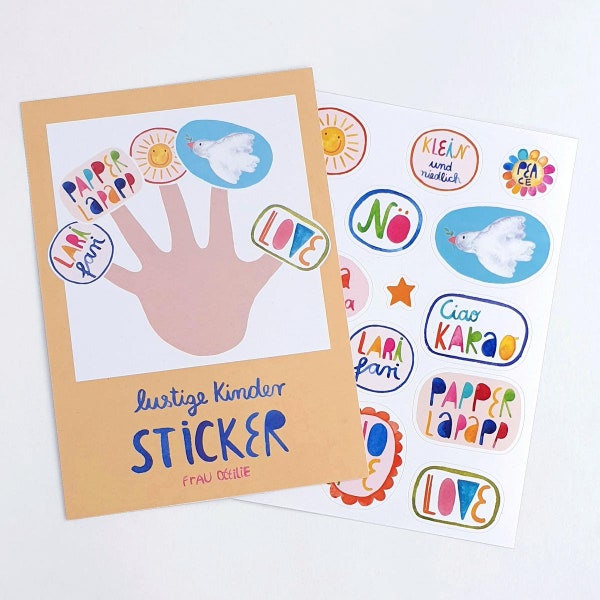 Stickerbogen *Sonnenschein & Rambazamba*; Sticker für Kinder, Aufkleber aus Papier