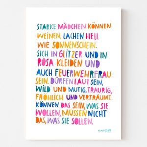 Print  / Druck /  kleines Poster  *Starke Mädchen* (A3) fürs Kinderzimmer