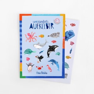 Spülmaschinenfeste Sticker *Wildes Meer* | wasserfeste Aufkleber | Geschenk & Mitgebsel zum Kindergeburtstag | für Mädchen und Jungen