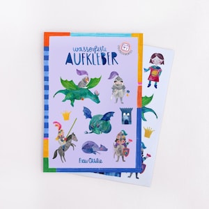 Spülmaschinenfeste Sticker *Ritter und Drachen* | wasserfeste Aufkleber | Geschenk & Mitgebsel zum Kindergeburtstag | für Mädchen und Jungen