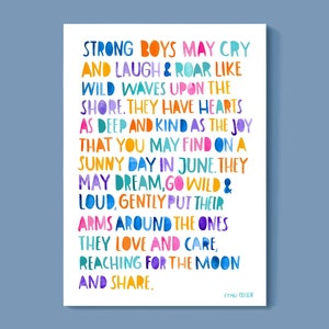 Print / small poster *Strong boys* with positive affirmations