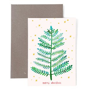 Weihnachtskarte (Karte mit Umschlag) *Tannenzweig* Weihnachten Karte Postkarte Grußkarte Winter Umschlag Aquarell