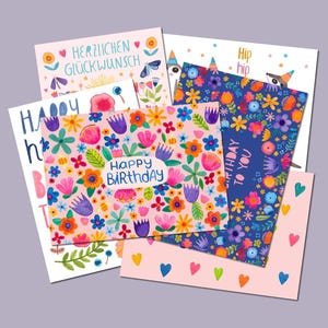 Postkaartenset *Verjaardag* (10 kaarten) Verjaardagskaarten / Wenskaarten