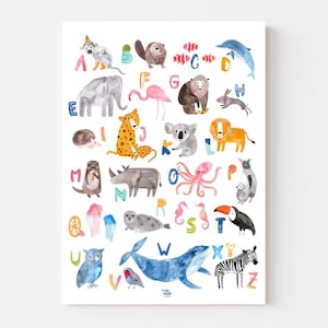 ABC Poster für Kinder *Tiere*; (Tieralphabet)