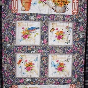 FlowerGarden quilted wall hanging