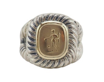 Flli Menegatti Ring, 18K 925 Ring, Cameo Ring, Silver Gold Ring, Classical Ring, Men's Ring, Woman's Ring, Statement Ring, Tagliamonte Ring