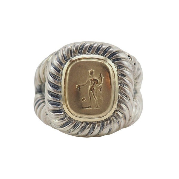 Flli Menegatti Ring, 18K 925 Ring, Cameo Ring, Silver Gold Ring, Classical Ring, Men's Ring, Woman's Ring, Statement Ring, Tagliamonte Ring